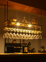Red Wine Rack Shelving Creativity Bar Red Wine Glass Shelf Light Extravaganza Upside Down High Foot Cup Hanging Rack Home Light