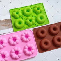 6 even donut flower silicone mold household oven rice cake bread cake chocolate baking mold commercial