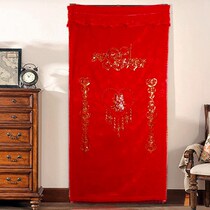 Wedding wedding big red long door curtain fabric dragon and phoenix embroidery curtain bride dowry love happy word curtain