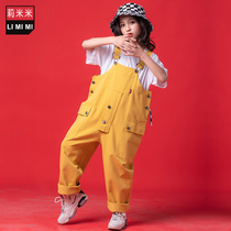 Childrens hip-hop street dance clothes summer girls handsome short-sleeved overalls suit childrens jazz dance catwalk costumes