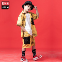Childrens hip-hop street dance clothes summer boys shirt shorts jazz dance suit childrens handsome catwalk performance tide clothes