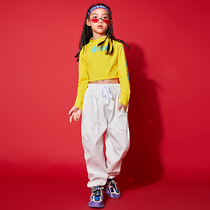 Girls Jazz Dance Suit Hip Hop Street Dance Tide Clothes Navel Show Costume Girls Practice Clothes Children JAZZ