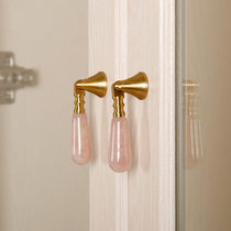 Crystal Brass Small Handle Light Lavish High-end Wardrobe Subdoor Drawer Furniture Nordic Single Hole New Chinese Pendant