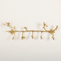 Eurostyle Small Bird Genguan Hanging Hanger Nordic Living Room Wardrobe Retro Creative Brass Hook-Like Inter-Board Art Wall-mounted