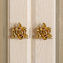 Eurostyle Rose Brass Handle Light Lavish Retro Flower Butterfly Blue Drawer Wardrobe Door Sunflower Single Hole Handle