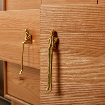Nordic Brass Handle Light Lavish Wardrobe Door Cupboard Drawers Modern Minima Gold Cabinets Creative Little Ones