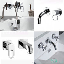 Bath-room cabinet washbasin washbasin washbasin hot and cold pull-out three sets of four sets of wall-type tap split two pieces