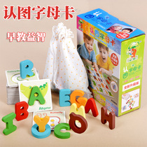 Children see the picture knowing things English 26 letter card early education Enlightenment puzzle cognitive digital card baby toy