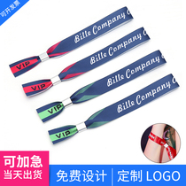 Custom Disposable Bracelet Wristband Ribbon Polyester Fabric Wristband Car Show Event Bracelet Admission Tickets