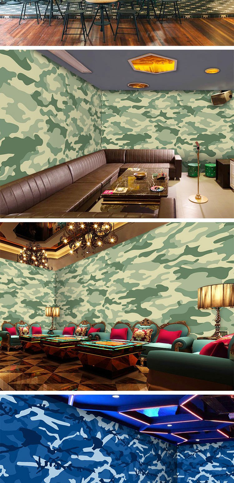 军绿色迷彩墙纸军事题材军旅网咖影咖装修宿舍部队网吧装饰墙壁纸