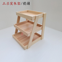 Bread cabinet Double solid wood shelf European bag Donut pastry sandwich West Point dry point biscuit display shelf