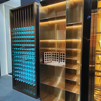 Stainless steel Changheng wine cabinet White wine niche jewelry display cabinet metal bookcase decoration steel plate cabinet customization