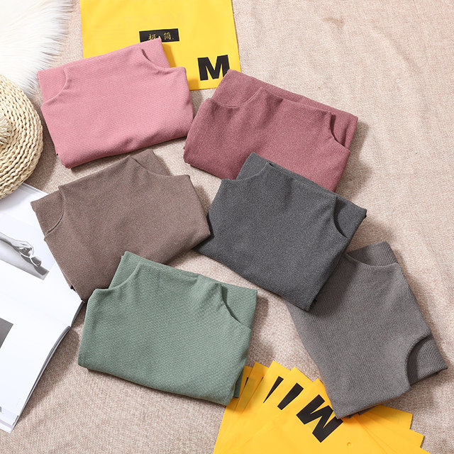 Cation shirt female Korean new autumn and winter high-elastic solid half high collar long-sleeved shirt wild warm sweater to keep warm Cation shirt female Korean new autumn and winter high-elastic solid half high collar long-sleeved shirt wild warm sweater to keep warm