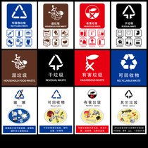 New garbage classification signboard Trash can signboard recyclable garbage label card custom school community Shanghai municipal garbage classification signboard custom wet and dry garbage card production