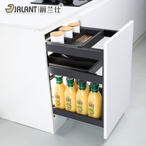 Juulans high-end kitchen cabinet vertical double drawer shelf Multi-function storage basket seasoning pull basket