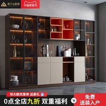 Dining side cabinet Wine cabinet All-in-one modern simple locker Light luxury living room cabinet wall high cabinet Solid wood locker