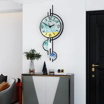 Nordic living room light luxury hanging wall modern watch fashion creative atmosphere simple trend home silent clock