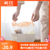 Tea flower wearing rope type garbage bag thickened automatic close-up home kitchen toilet point Broking disposable plastic bag