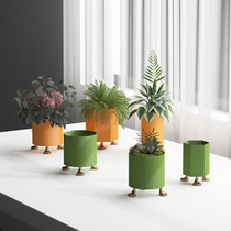 Empty meow meow) Metal hexagonal small flower pot Nordic ins wind creative desktop ornaments artistic personality indoor pot