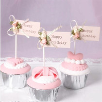 Bow birthday cake plug dessert cup cake decorating cake flag dessert table decoration one pack of 3