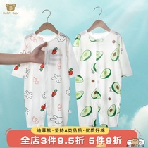 Baby one-piece summer clothes Newborn children clothes Air conditioning clothes Summer thin men and women baby long-sleeved romper pajamas