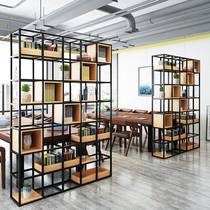 LOFT industrial style office wrought iron screen restaurant partition decoration Nordic creative bookshelf shelf floor