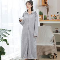 Coral velvet nightdress female autumn winter thickening network red student sweet sleeping dress long flannel nightgown home suit