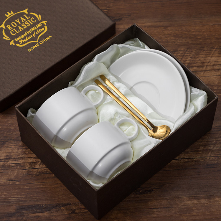 ceramic coffee cup and dish sending spoon european style small luxury simple home afternoon tea cup elegant light luxury set gift