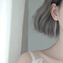 Sterling Silver Butterfly Long Earrings Female Simple Personality Small Earrings Korean Temperament Female Earrings 2021 New Gift
