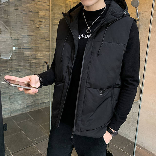 Men's vest handsome casual winter jacket down jacket vest autumn and winter men's shoulder horse Men's vest handsome casual winter jacket down jacket vest autumn and winter men's shoulder horse
