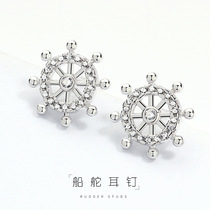 Ear nails 2019 new tide female pure silver simple cold wind ear decoration of Korean Baiji students anti - allergic earring