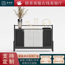 New Chinese style porch simple solid wood sideboard living room partition modern Chinese decorative cabinet shoe cabinet locker furniture