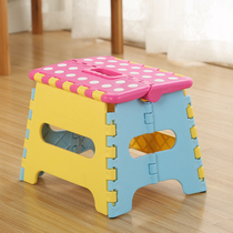 Childrens plastic stool folding small bench thickened portable small chair portable Maza train outdoor light