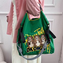 Ball Chain Environmental Protection Bag Embroidery New Performing Board Nylon Clamp Cross -shoulder bag Shopping Bags Leisure Large Capacity Package