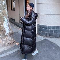 Medium and long down cotton-padded clothes womens bright face loose winter coat winter cotton-padded jacket 2020 new womens thickened