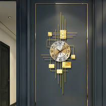 Nordic light luxury watch wall clock Living room fashion silent household clock Dining room decoration hanging watch Personality clock hanging wall