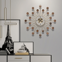 Watch wall clock Living room modern atmosphere art fashion decoration hanging watch Light luxury creative household mute simple wall clock