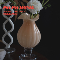 PERPER French retro small wind lamp glass vase ornaments home desktop flower arrangement flower device water-raised flowers