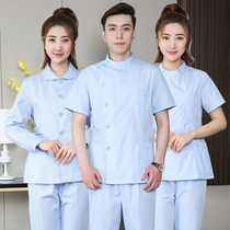 Nurse serving short sleeves Short sleeves Women white blue Long sleeves White Grand Vest Beauty Salon Dental doctor Parted Rangers