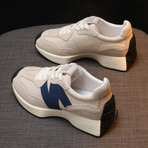 Waff Agan Shoes 2022 new spring blast fur thick soles increase sports leisure old dad autumn slap shoes