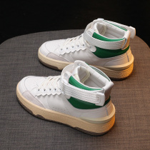 High - gang shoes 2022 new autumn female shoes explosion in tide leather leather and thick - sole sports small whiteboard shoes