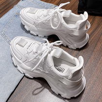 Daddy shoes women tide ins cool 2021 new Joker thick-soled high sports White autumn waffle Agan board shoes