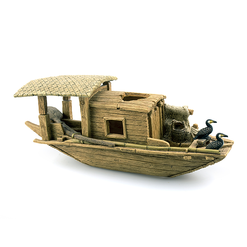 Fish Tank Shipwreck Landscape Package Decoration Small Ornaments Jiangnan Water Village Fishing Boat National Style Aquarium Interior Simulation Landscape