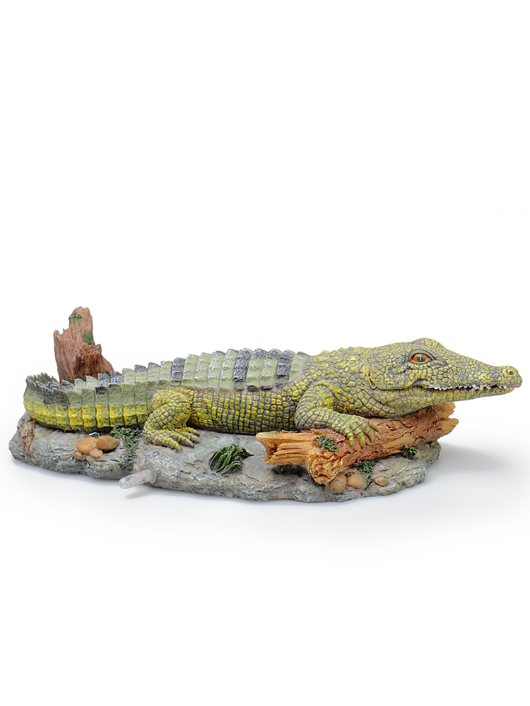 Fish Tank Scenery Decoration Pneumatic Small Ornaments Simulated Crocodile Animal Sink Car Sailboat Animal Rockery Stone Aquarium