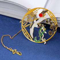 Chinese style crane bookmarks students use ancient style classical bookmarks festival to send teachers classmates colleagues creative gifts exquisite small gifts hollow carving metal bookmarks to give gifts