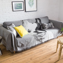 Nordic Pets Puppy Double Face Available Cotton Line Anti-slip Anti-dust Four Seasons General cloth Art All cover Sofa Towel Cover Blanket