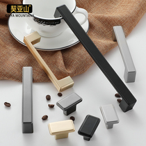 Chiashan light luxury golden drawer shoe cabinet single hole handle Black wardrobe door handle Simple modern long handle