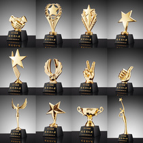 Crystal Trophy Customized Metal Medals Creative Customized Thumbs Five-pointed Star Competition Souvenir Championship Trophy
