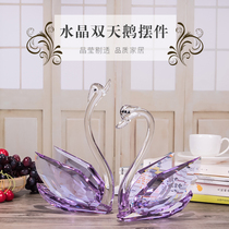 Crystal swan Wedding gift Birthday gift creative home decoration Wedding room living room wine cabinet ornaments