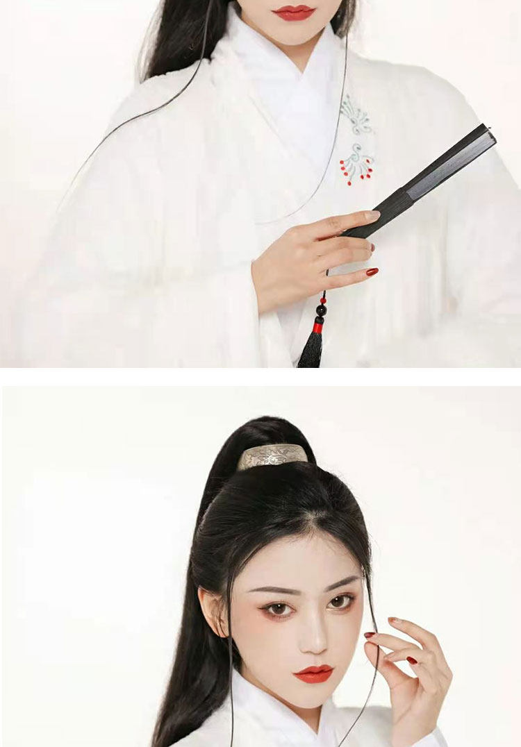 古风马尾假发虎口抓夹式高马尾直发女爪夹式汉服发包男士古装发髻